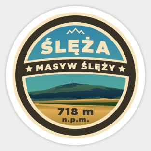 Ślęża mountain peak in Poland - outdoor badge Sticker